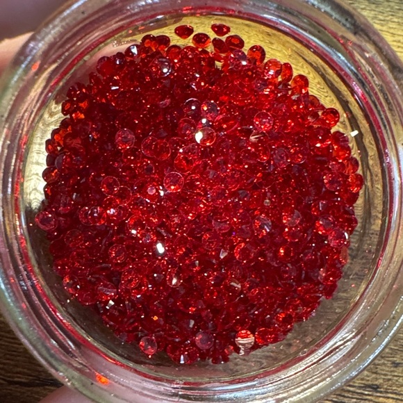 None Other - Vibrant Red Rhinestones glass flat back